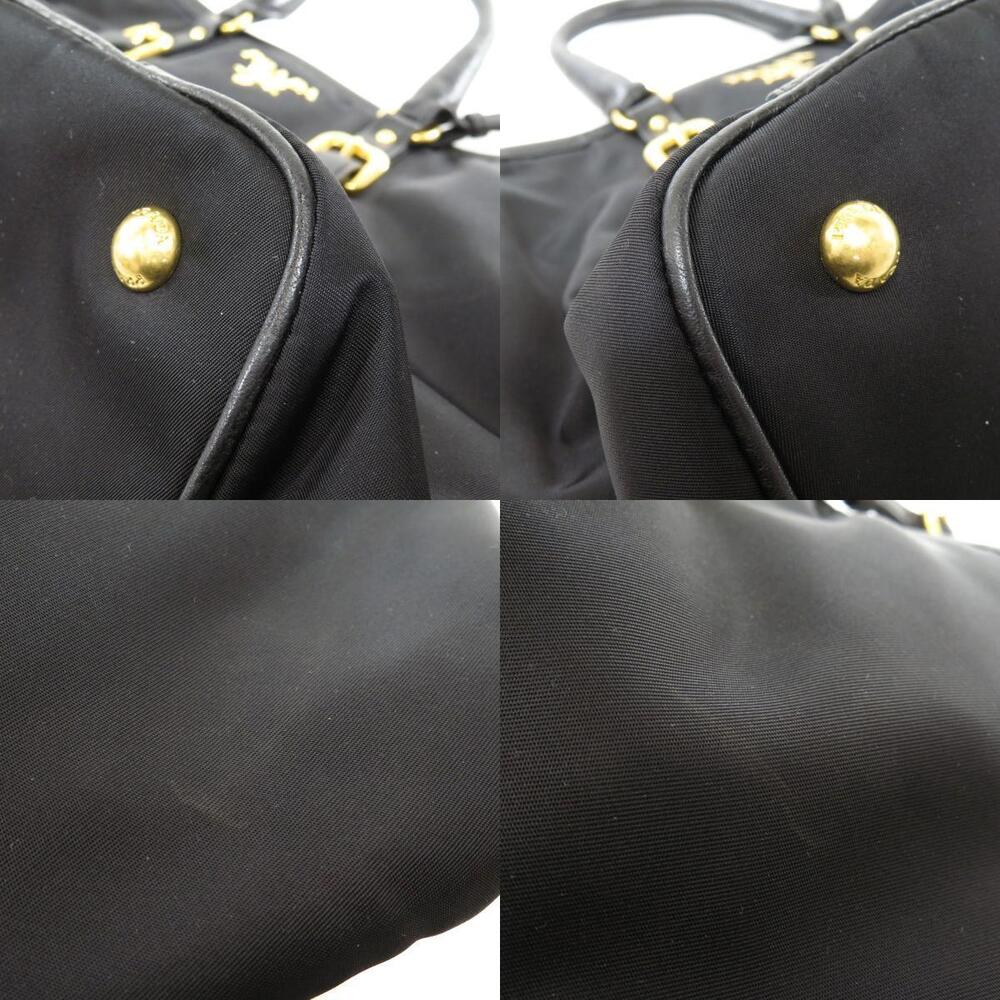 Prada Tessuto Vitello Daino leather tote Shoulder bag Black - Picture 10 of 11